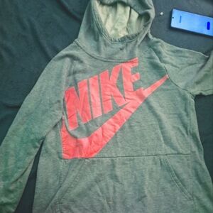 Grey And Pink Womens Nike Hoodie Sweat Shirt. Size medium.